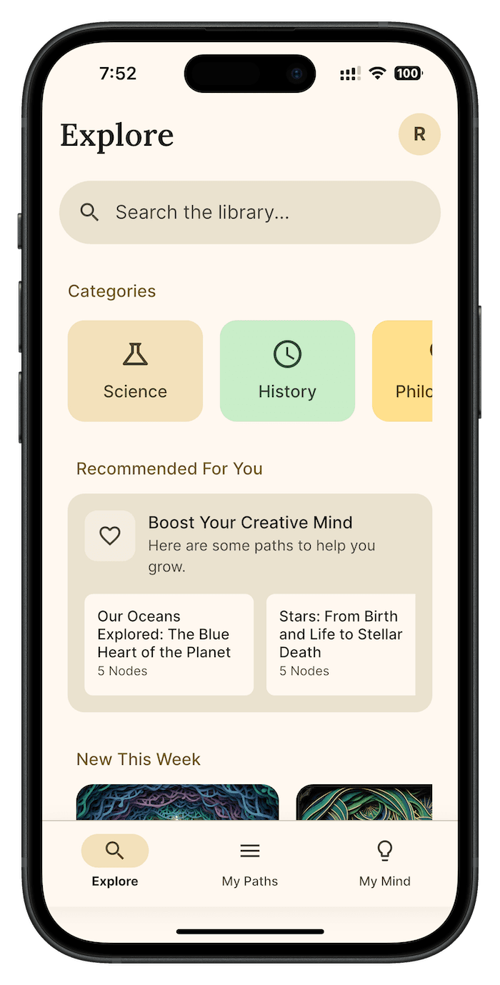 Explore learning paths and discover new subjects