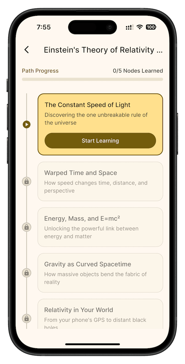 Track your progress through structured lessons